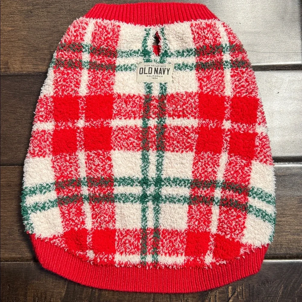 ❤️3/$30 Old Navy Red and Green Plaid Dog Sweater